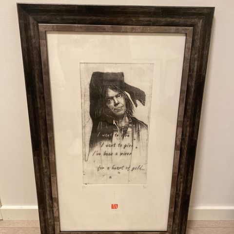 Neil Young litografi av Branco Modic/ 2008