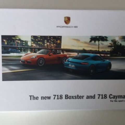 PORSCHE 718 BOXSTER & 718 CAYMAN -brosjyre.