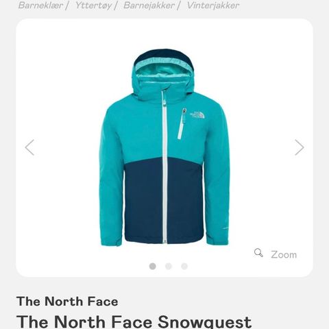 North Face slalom-sett str ca 5-7 år