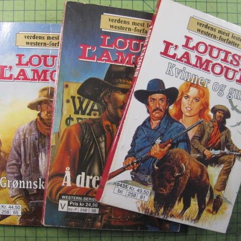 Louis L'Amour - 3 stk - Western - Se bilder!