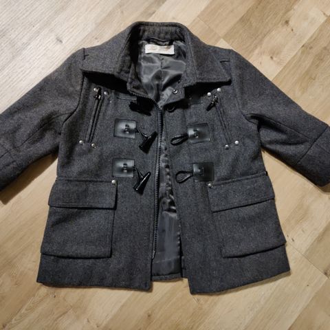 Pen jakke barn str 92. Duffle coat.