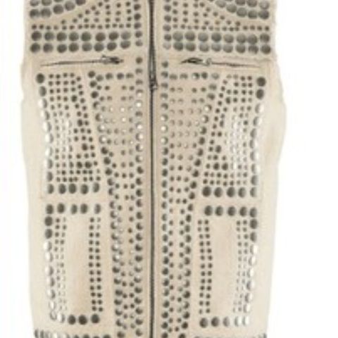 Knall tøff unisex beige/offwhite kul vest str 40  med studs