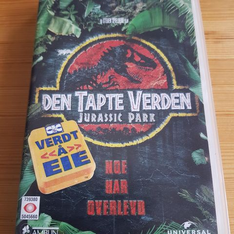 Jurassic Park Den tapte verden vhs