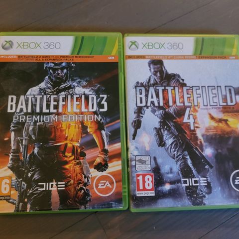 Battlefield 3 og 4 xbox 360