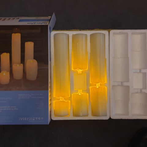 Lights4fun set of 6 wax led candles stearinlys