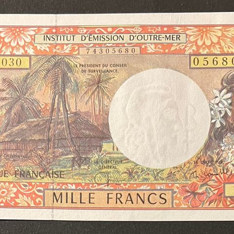 THAITI. (FRANSKE STILLEHAVS TERRETORIER) 1000 FRANC. 2003. P-2h. UNC