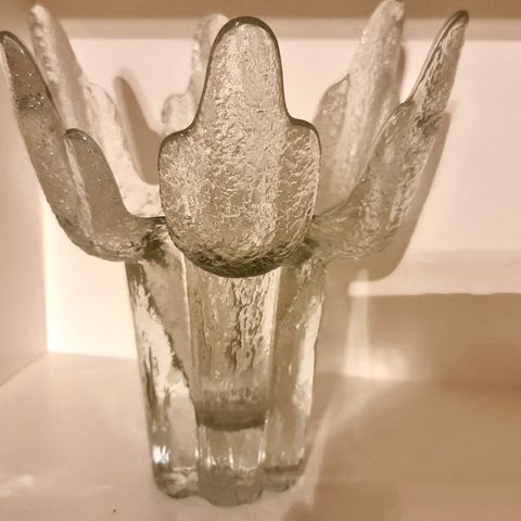 Nydelig Ravenhead England Flair Art Glass Textured Candle Holder/ Vase