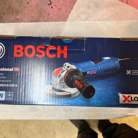 Bosch blå Vinkelsliper. NY, 125mm 220v