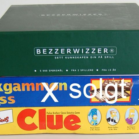 1 X NY BeezerWizzer OG 1 X Brukt Parkers Brothers CLUE-Simpsons