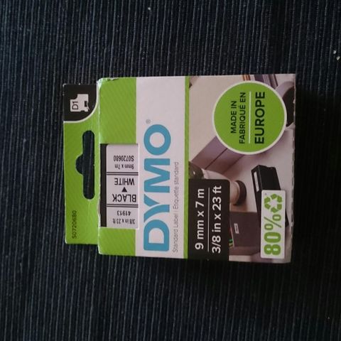 Dymo teip label