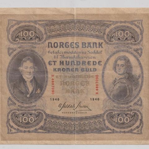 Norsk 100 kr seddel 1940