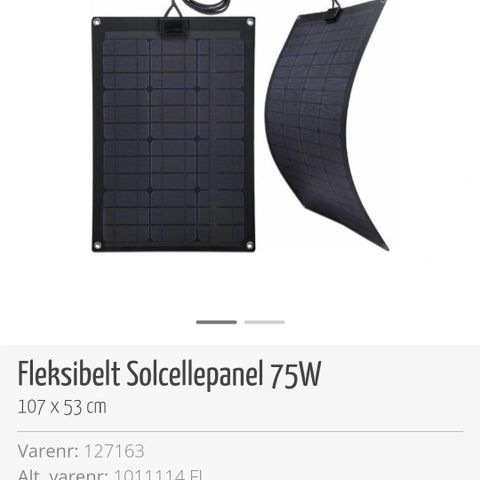 Flexibelt solcellepanel 75W
