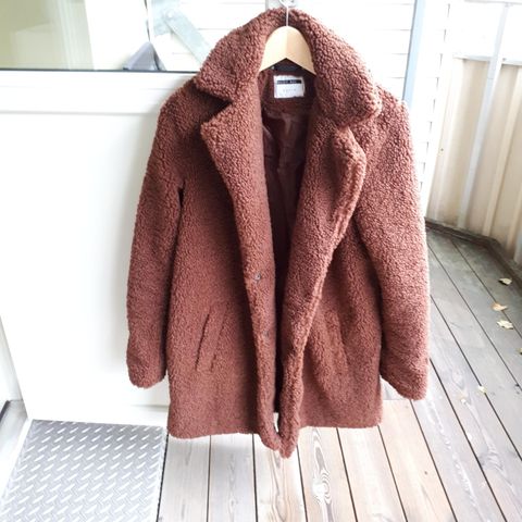 Noisy May fuskepels brun vinterjakke jakke M/L