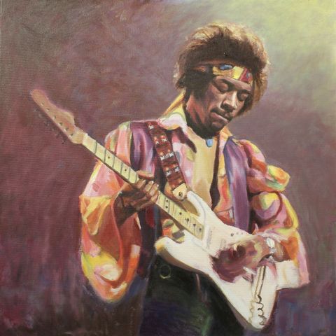 Jimi Hendrix - Oljemaleri til salgs