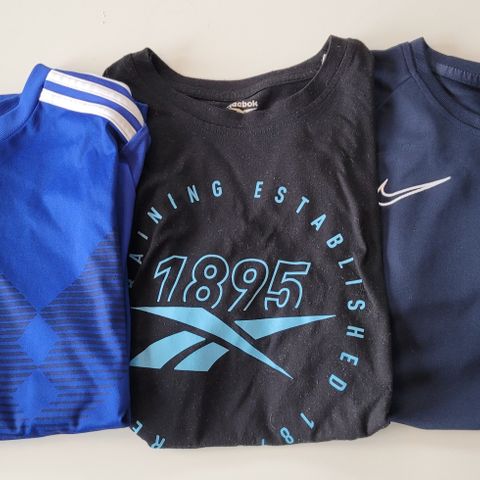 T-shirt Adidas, Reebok og Nike str. 13/14 år