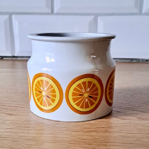 Arabia, Finland, vintage Pomona krukke med appelsiner