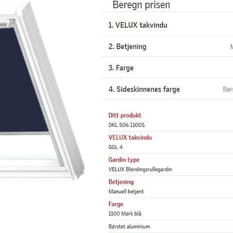 Velux blendingsgardin