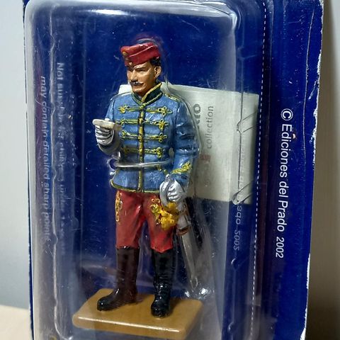 Tinn figur 54mm. Hussar Austria-1914 "Del Prado"