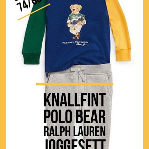 Polo bear ralph lauren joggesett, strl 74/80