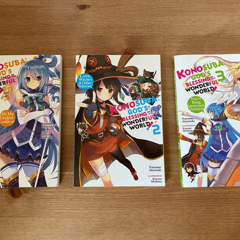 KONOSUBA Light Novels Vol. 1, 2 & 3