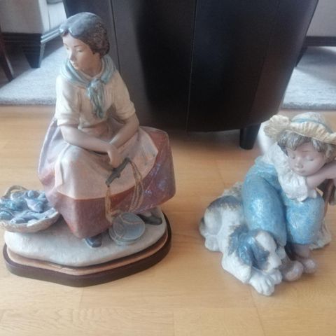 Lladro samlerfigurer i keramikk.