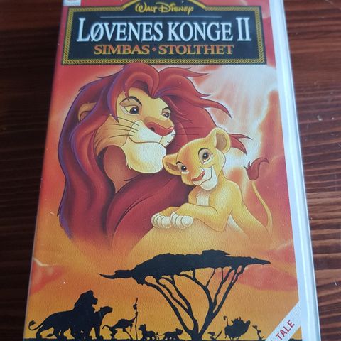 Løvenes konge 2 vhs