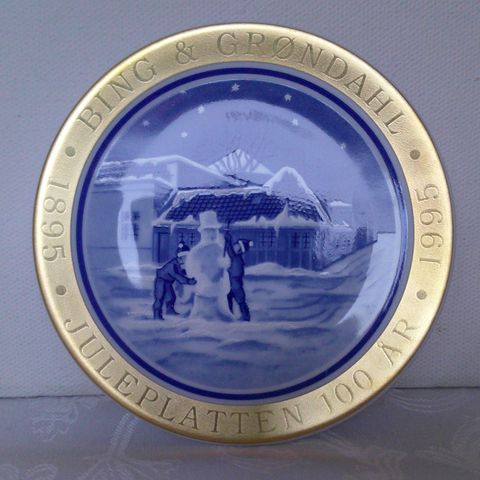 B&G jubileumsplatte 1895-1995 - 10 cm i diameter