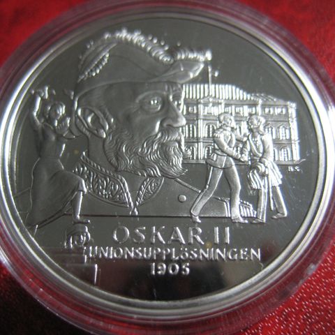 Medalje Kungariket Sverige Unionsoppløsningen 1905 sølv 1 once