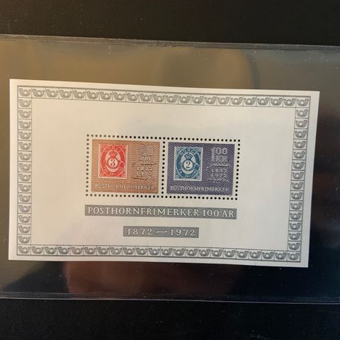 Miniatyrark** NK 686 posthorn-frimerker 100 år