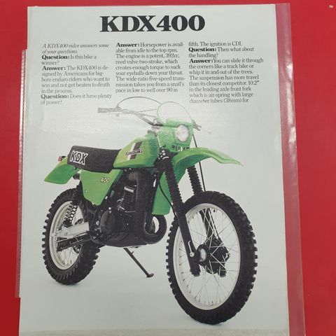 Kawasaki KDX 400 1980 Brosjyre