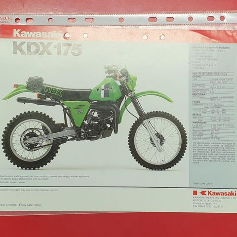 Kawasaki KDX 175 / KLX 250 1981 brosjyre