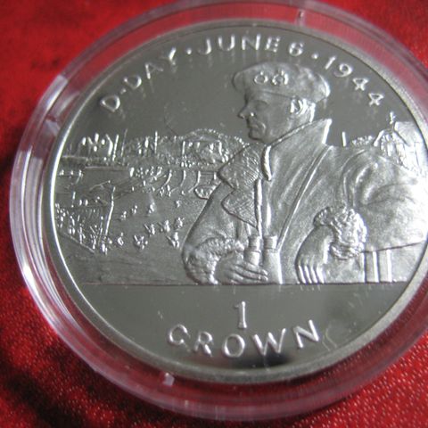 1 Crown 1994 Isla Of Man  D-Day  1944-1994 sølv