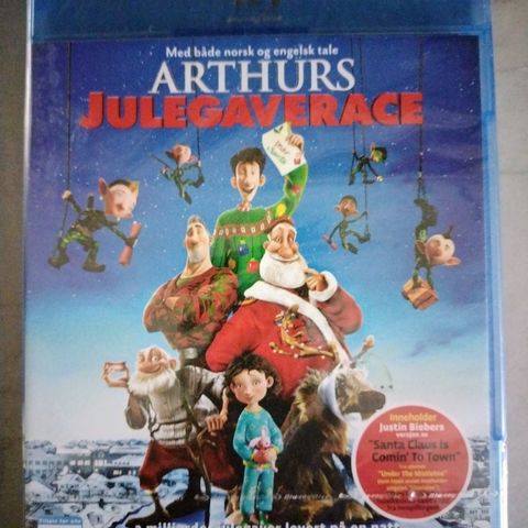 Blu-ray  Barnefilm. Arthurs Julegaverace. Norsk tale og tekst. Ny i plast.