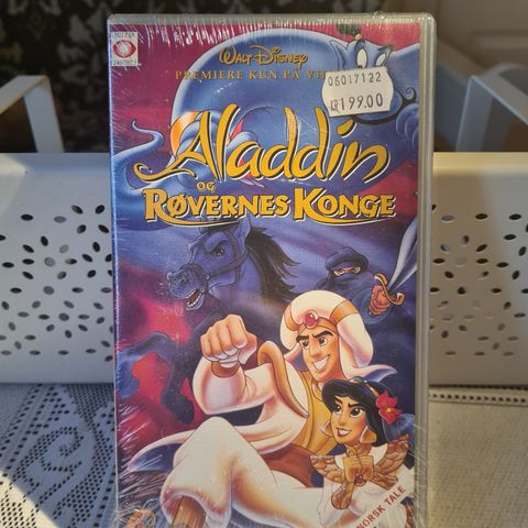 Disney Aladdin og Røvernes konge - VHS - Uåpnet i Plast, Forseglet.