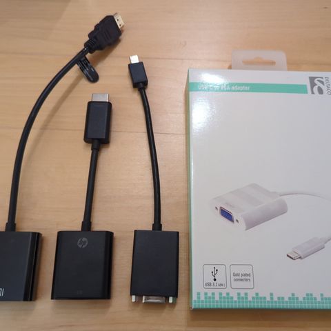 VGA adapter - har USB C, HDMI og DisplayPort