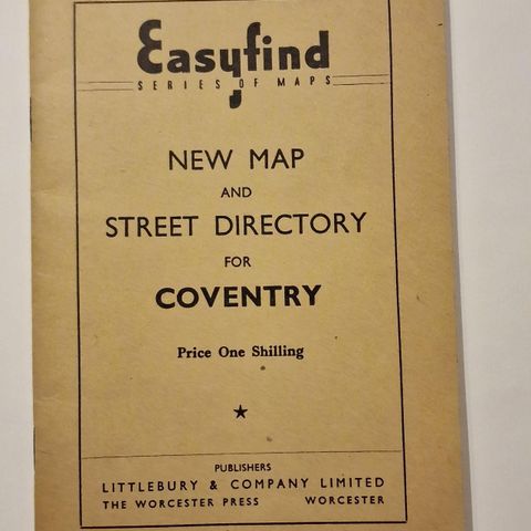 Kart over Coventry  - fra 50-tallet