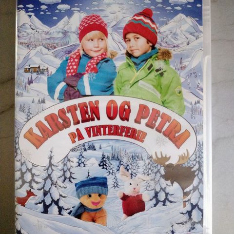 Dvd barnefilm. Karsten og Petra på vinterferie. Norsk film. Ny i plast.