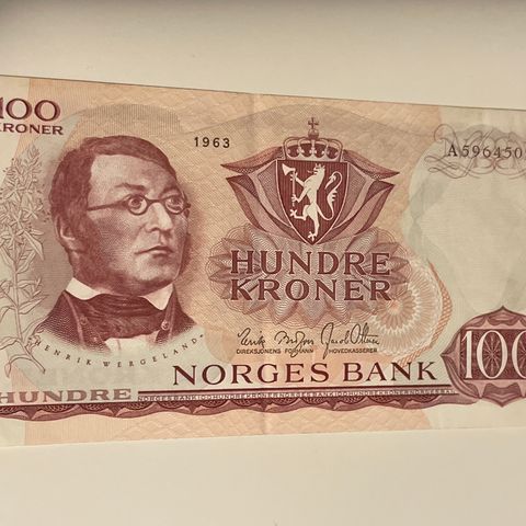 100 kr 1963 A kv 0 selges