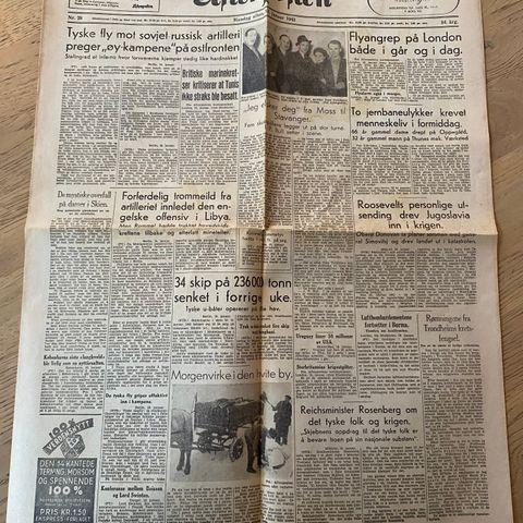 Aftenposten A 18.01.1943:  Rosenberg.  om det tyske folk og krigen. Fantomet
