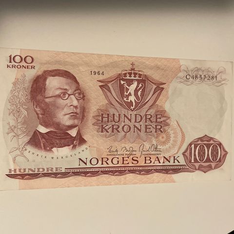 100 kr 1964 C kv 01 selges