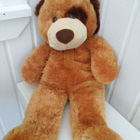 Stoooor kose bamse, gullende ren. 80 cm lang.