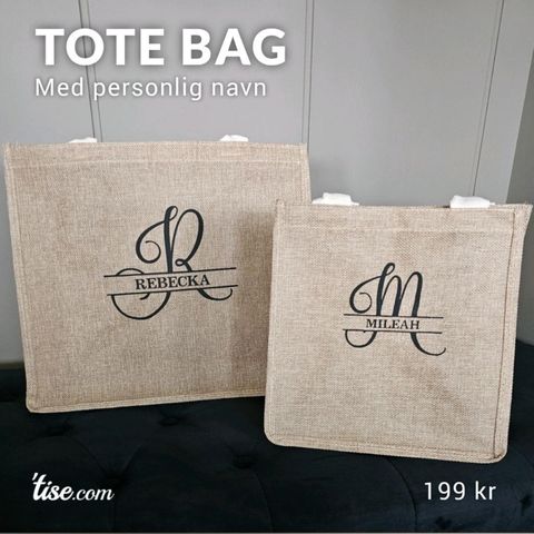 Tote bag med personlig navn