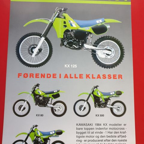 Kawasaki KX 80 125 250 500 1984 Brosjyre