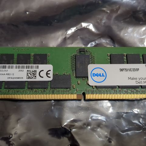 32GB DDR4 ECC 3200MHz RDIMM 2RX4 PC4-3200 (Micron) (24 stk)