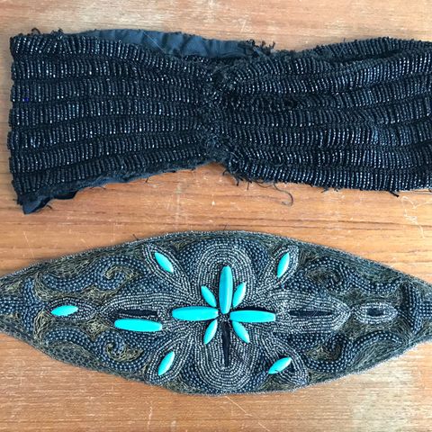 Antikke perlebroderier fra 1920 tallet - flapper great gatsby art deco stil