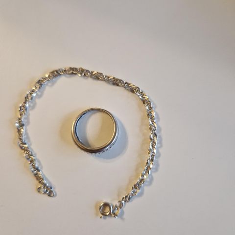 Sølv ring med armbånd, 925 sølv