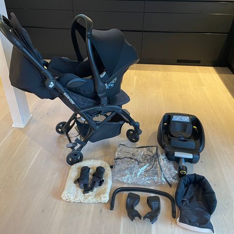 Maxi-Cosi Laika vogn + Maxi-Cosi Cabriofix bilsete med base