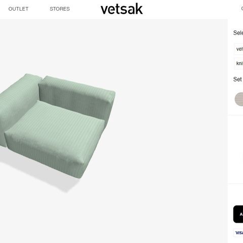 Vetsak hjørnesofa modular - grønn / duck egg - world's most comfortable sofa
