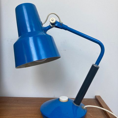 Vintage Jac. Jacobsen bordlampe farge blå  L-11 fra 1950-1960 tallet