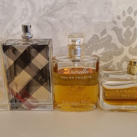 Parfyme Burberry, Dior, Marc Jacobs selges